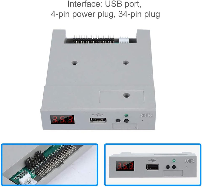 Eboxer ABS Laufwerk SFR1M44-U100 3,5 Zoll 1,44 MB USB-SSD-Diskettenlaufwerk-Emulator Plug & Play (we