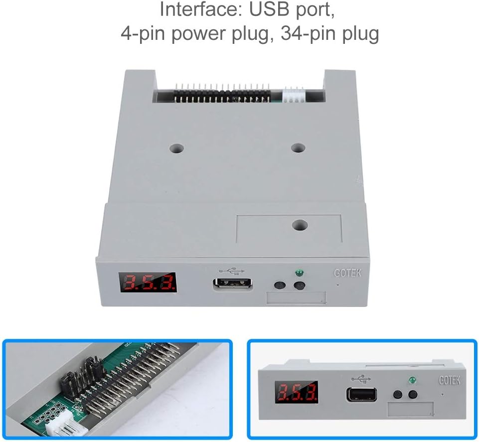 Goshyda USB-Emulator SFR1M44-U100 3,5 Zoll 1,44 MB USB-SSD-Diskettenlaufwerk-Emulator Plug &amp; Play, i