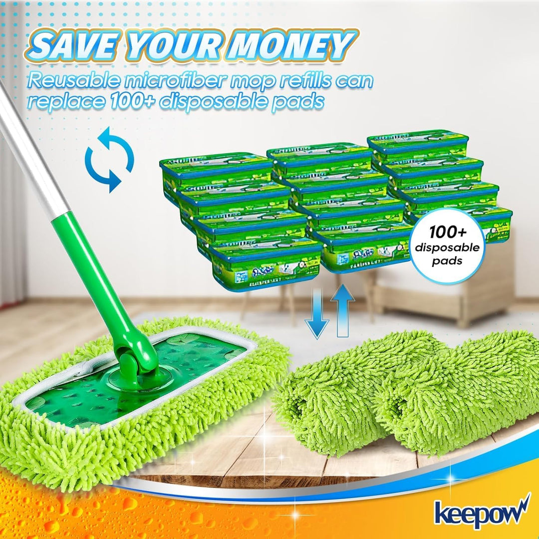 KEEPOW Mikrofaser-Tücher für Swiffer Bodenwischer – ideal für Swiffer Feuchte Bodentücher, Chenille-