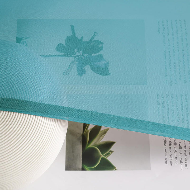 Yujiao Mao Uni Farbe Voile Freihandbogen Schals Querbehang Deko Gardinen Aqua BxL 140X600cm BxL 140X