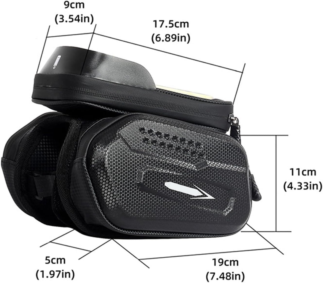 Fahrrad Rahmentasche Wasserdicht Fahrradtasche Rahmen Handytasche mit TPU Sensitivem Touchscreen für