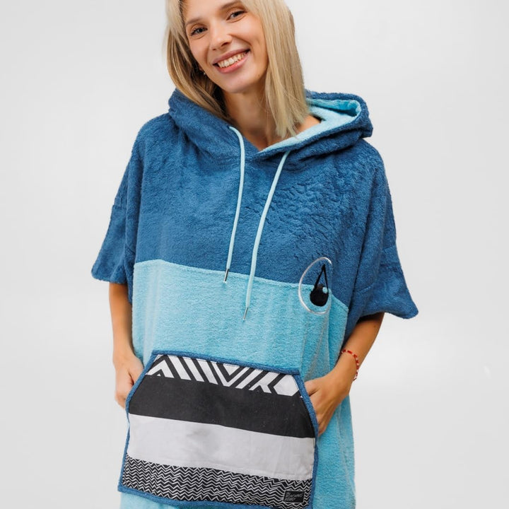 WAVE HAWAII Poncho Air Surfponcho 60% Viskose aus Bambus und 40% Baumwolle für Körpergrössen von 155