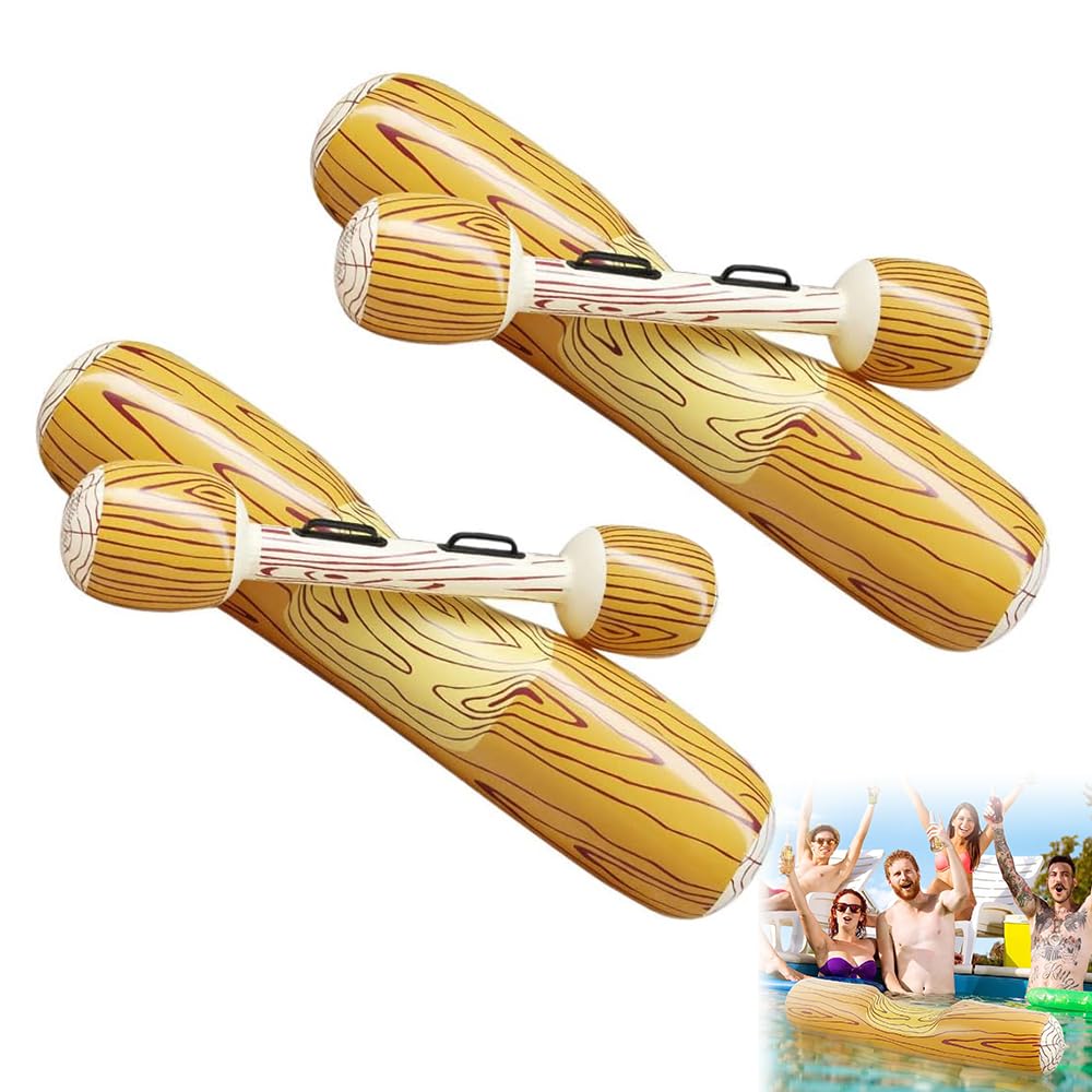Aufblasbare Pool Spielzeug Erwachsene Battle Log Raft, 2 Sets Aufblasbares Wasserspielzeug mit Aufbl