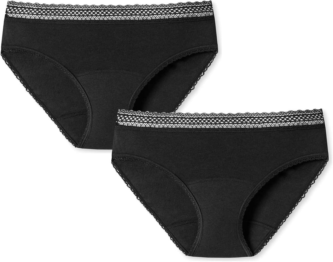 Schiesser Damen 2 Pack Menstruationswäsche/ Periodenslip Komfortschnitt auslaufsicher - Secret Care