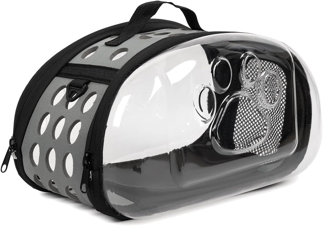 Durchsichtiger Haustiertransporter - Tragetasche für Reisen S/L transportbox Reisebox für Tiere (Gra