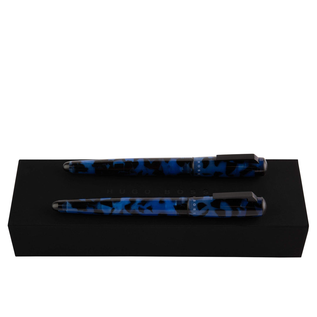 Hugo Boss Pure Cloud Kugelschreiber und Tintenroller Set Blau, HSS0472N + HSS0475N, HPPR047N