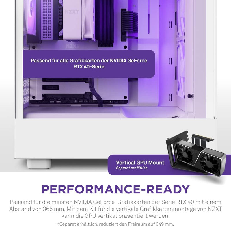 NZXT H5 Flow RGB - CC-H51FW-R1 - ATX Mid-Tower Gaming PC-Gehäuse - USB-C Port - Mesh Front- & Temper