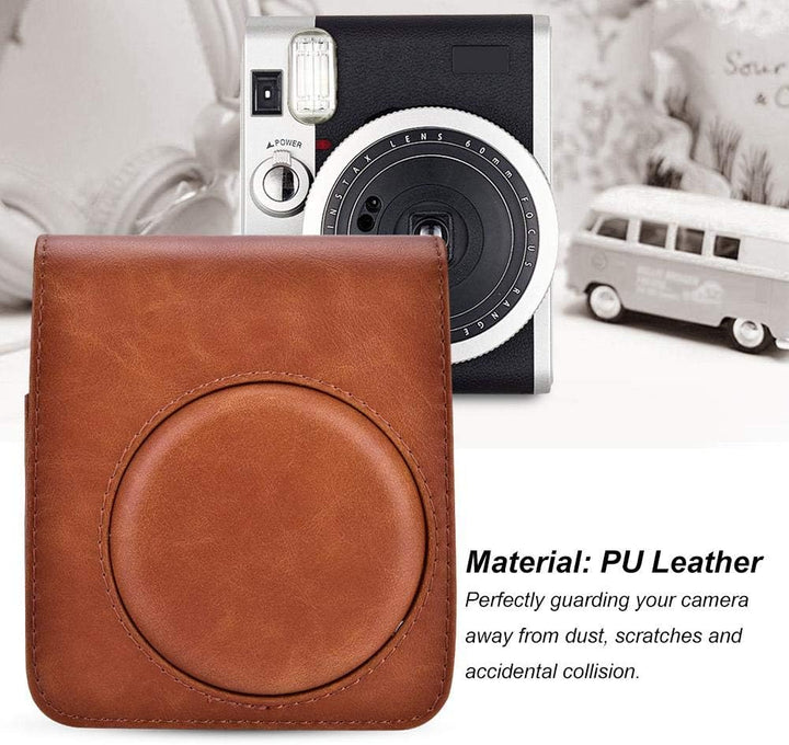 Schützende Kameratasche aus PU-Leder mit Riemen für Fujifilm Instax 70 mit Schultergurt Weiche Innen