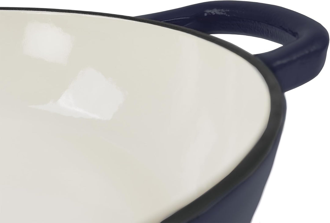 Mahlzeit Gusseisen Brottopf Set emailliert | 6,4 Liter | Blue Berry | Brotbackform mit Brotschlinge