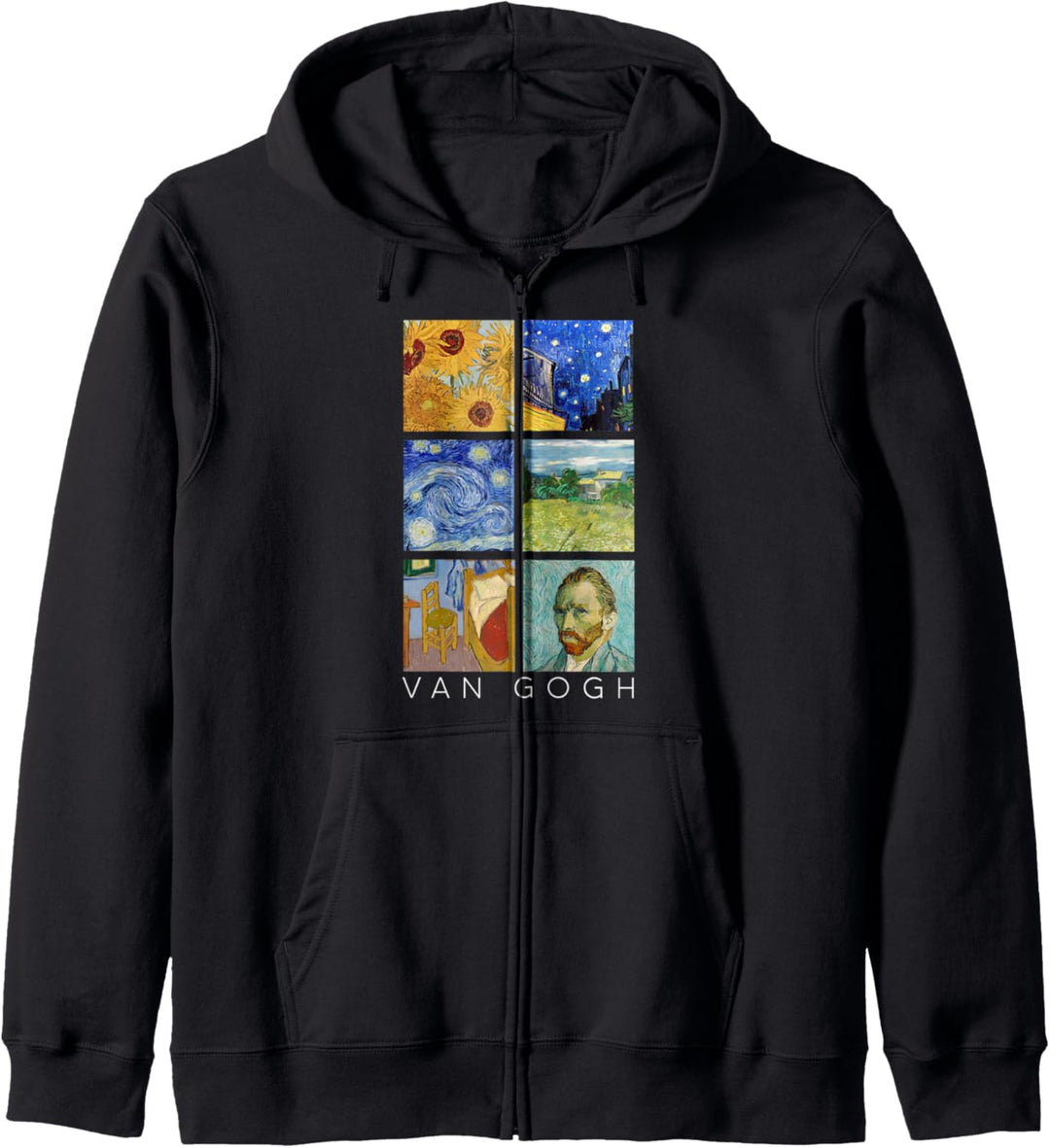 Van Gogh Gemälde, Sonnenblumen, Sternennacht, Selbstporträt Kapuzenjacke