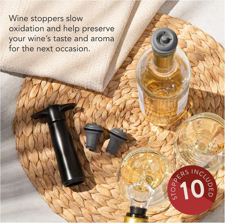 Vacu Vin Wine Saver Vakuumstopfen für Weinflaschen, hält Wein bis zu einer Woche frisch mit luftdich