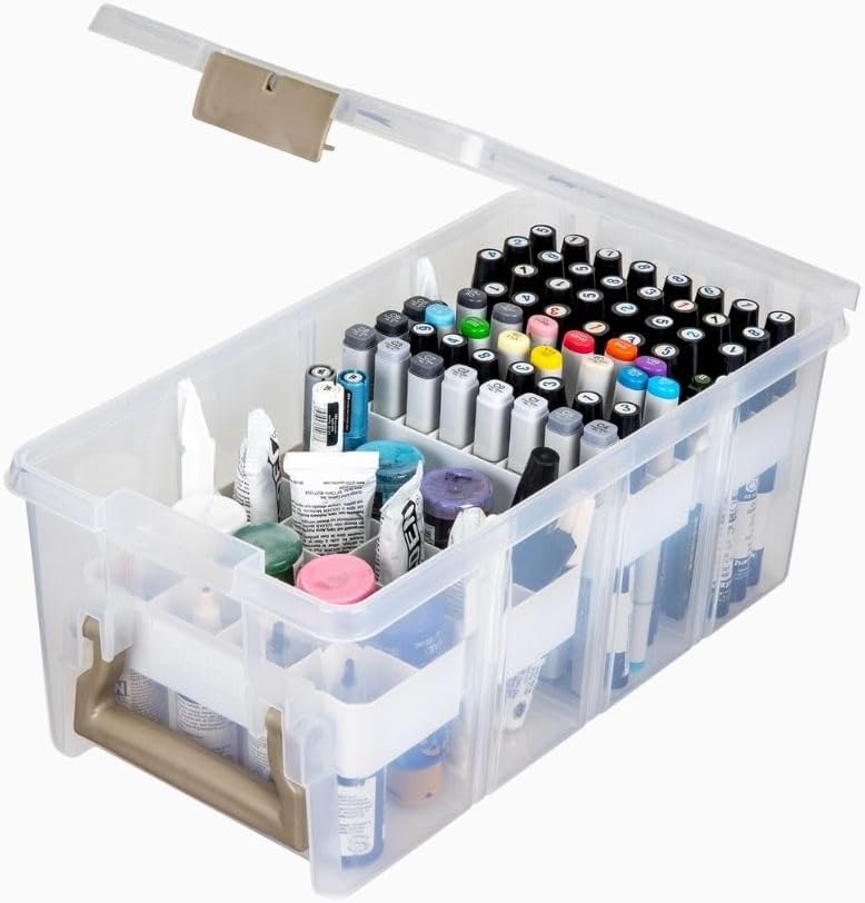 ArtBin Semi Satchel mit Zubehörablagen, Aufbewahrungsbehälter, transparent 2 Zubehörablagen, 2 Zubeh