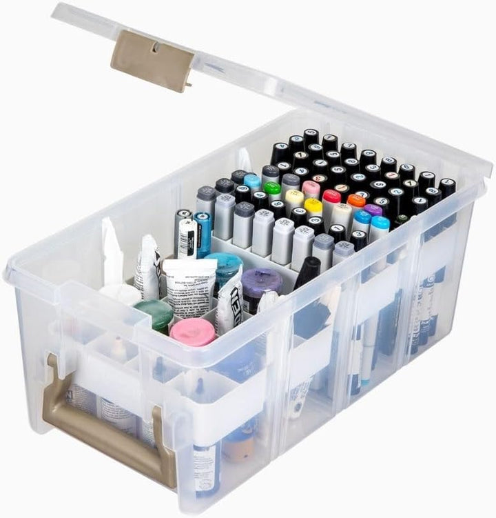ArtBin Semi Satchel mit Zubehörablagen, Aufbewahrungsbehälter, transparent 2 Zubehörablagen, 2 Zubeh