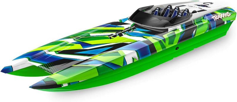 TRAXXAS DCB M41 GRÜN-X 40ZOLL BRUSHLESS Catamaran-RENN-Boot OHNE AKKU/LADER