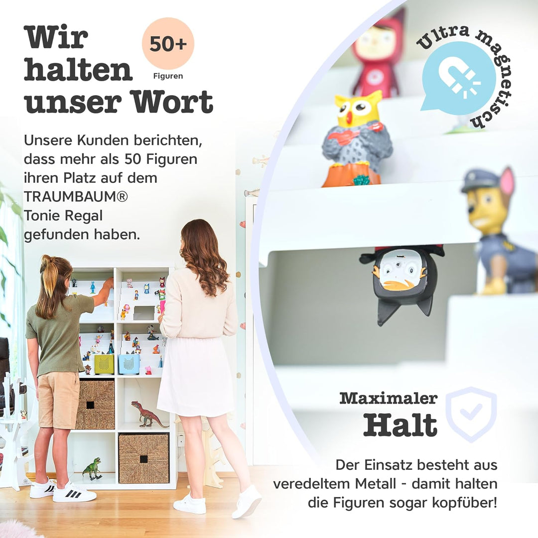 Tonie Regal als Einsatz für IKEA KALLAX | vollständig magnetisches Toniebox Regal für mehr als 50 Fi