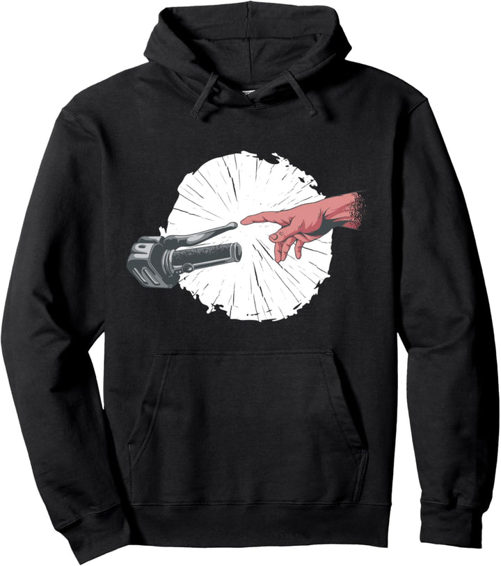 Motorrad Michelangelo Parodie Motorradfahren Biker Pullover Hoodie