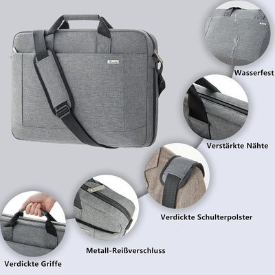 Voova grosse Laptoptasche für 14 15 15,6 16 Zoll Laptop, 30% mehr Kapazität, Innenfächer, verdickt w