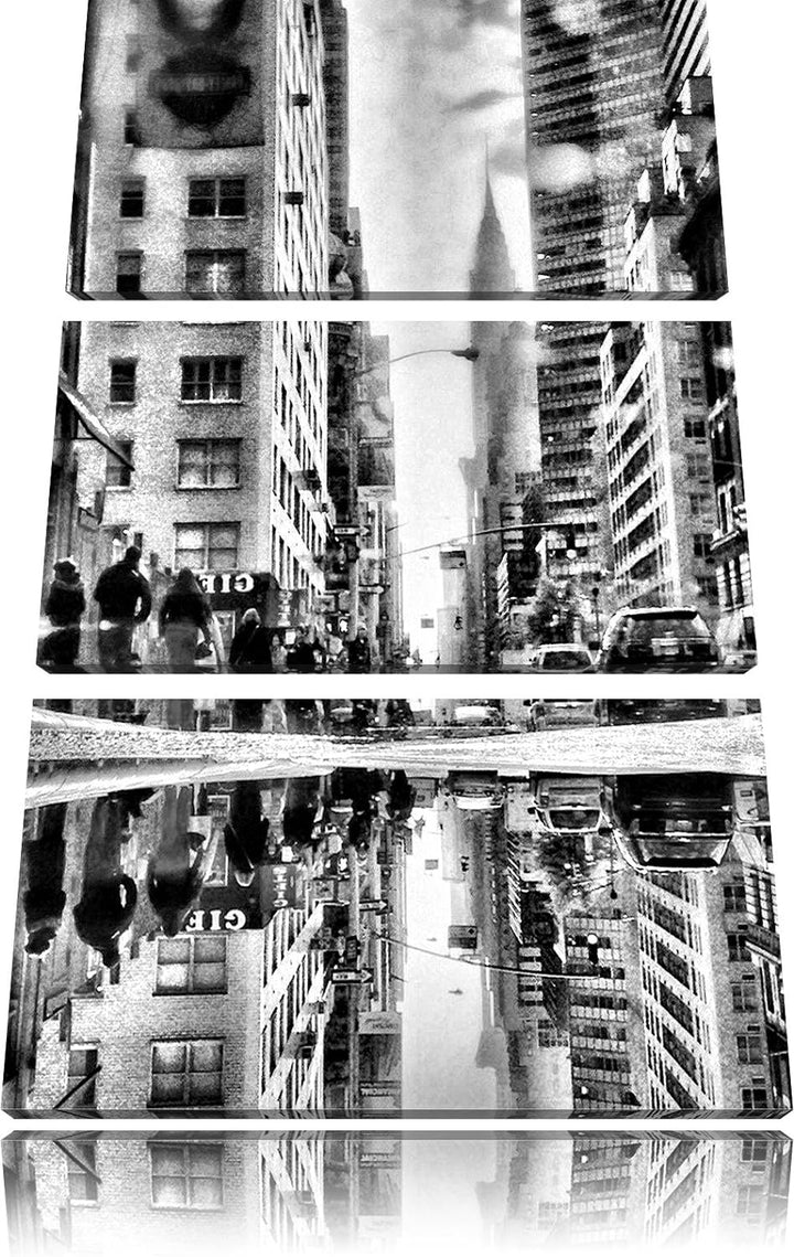 Pixxprint New York Times Square als Leinwandbild/Grösse: 3 Teilig (120x80) cm/Wandbild/Kunstdruck/fe