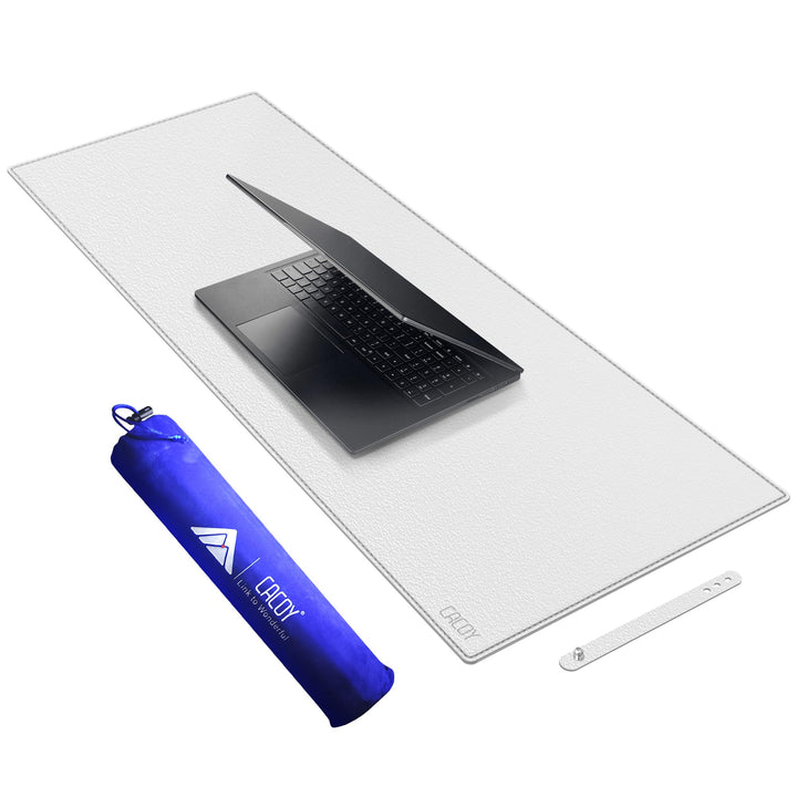 Cacoy Schreibtischunterlage aus Leder, 100x40cm Übergrosses PU-Leder Schreibtischpad, Gaming-Mauspad