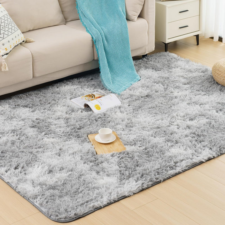 Vamcheer Hochflor Flauschiger Wohnzimmer Teppiche - Langflor Einfarbig Weich Schlafzimmer Waschbarer