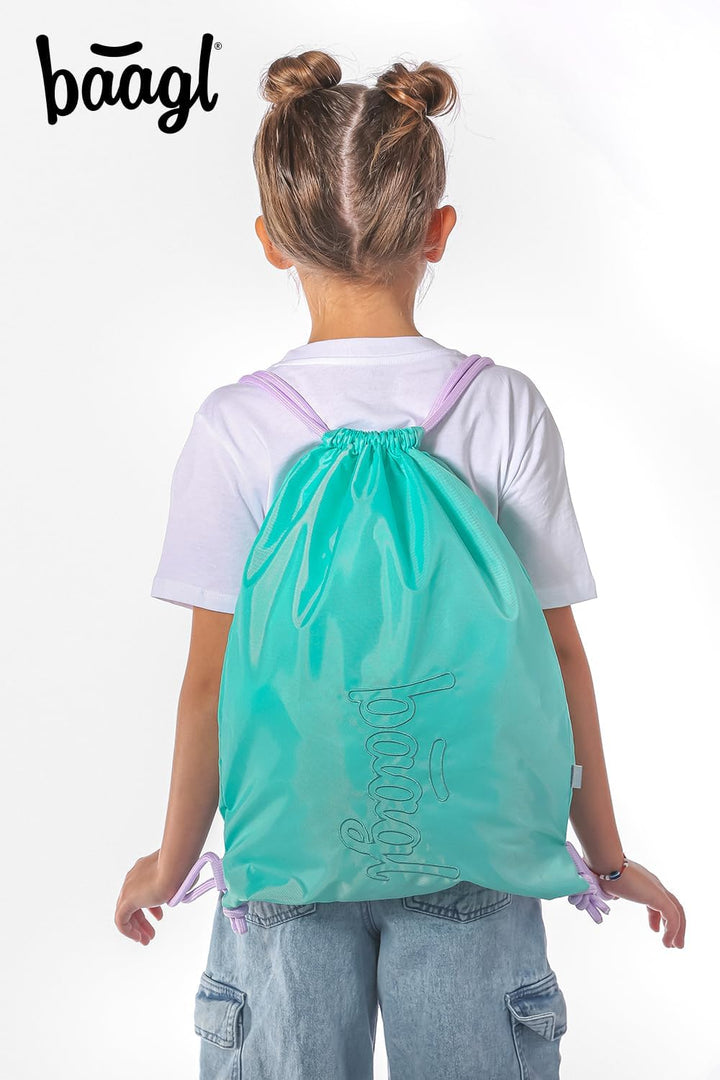 Baagl Schulrucksack Set Mädchen 3 Teilig - Schultasche ab 3. Klasse - Grundschule Ranzen mit Brustgu