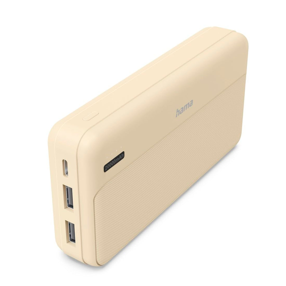 Hama Powerbank „Pocket 20“, 20.000 mAh, 2X USB-A, USB-C, externer Akku für Smartphone, Tablet &amp; Kopf