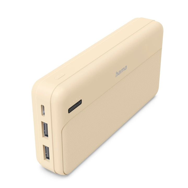 Hama Powerbank „Pocket 20“, 20.000 mAh, 2X USB-A, USB-C, externer Akku für Smartphone, Tablet &amp; Kopf