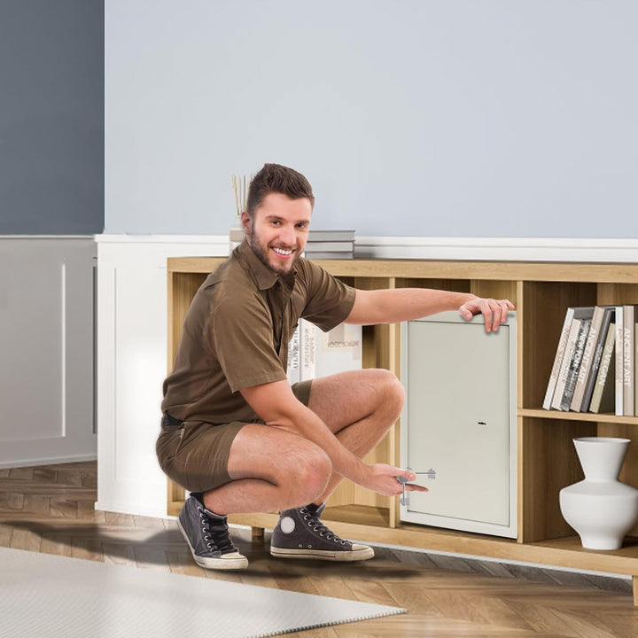 Aufun Tresor Möbeltresor mit Doppelbartschloss 35 x 50 x 31cm, grosse Safe Box für Zuhause, Tresor u