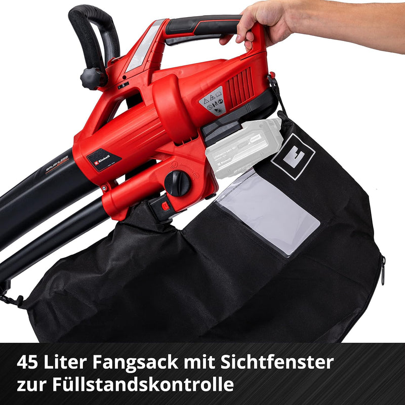 Einhell Akku-Laubsauger Laubbläser GE-CL 36 Li E Power X-Change (Lithium-Ionen, 2x18 V, 210 km/h Luf