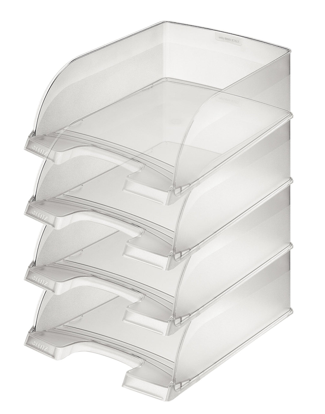 Leitz Briefkorb A4 Jumbo, 4er Pack, Transparent, Mit extragrossem Fassungsvermögen, Plus Serie, 5233