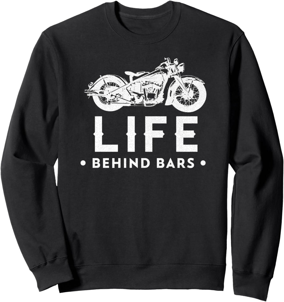 Leben hinter Gittern Retro-Motorrad Biker Sweatshirt