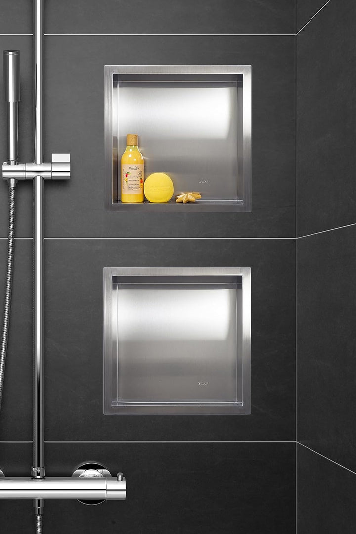 Balneo WALL-BOX ONE wandnische dusche zum Badezimmer Edelstahl Duschnische 30x30x7 cm, wasserdicht N