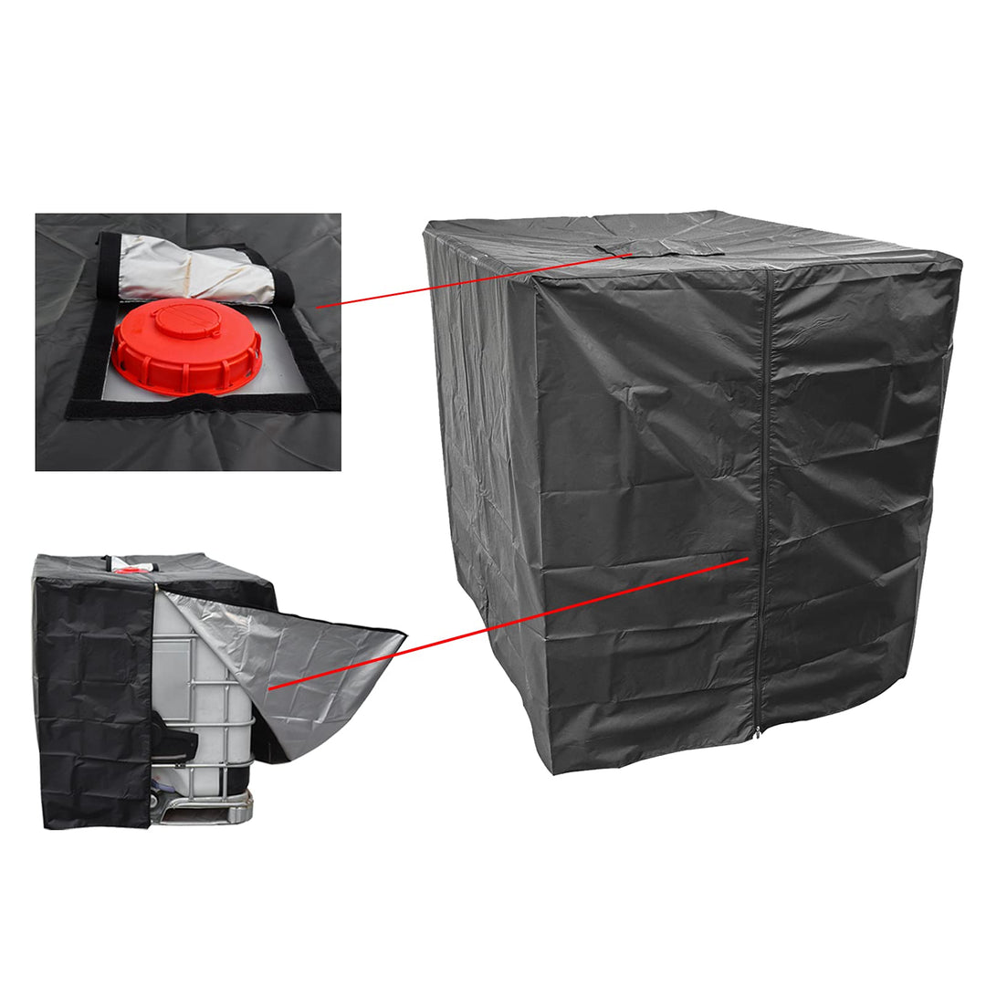 NEVERLAND IBC Tankabdeckung, robuste 420D-IBC-Abdeckungen, 1000 Liter Wassertankabdeckung, wasserdicht, staubdicht, IBC-Behälterabdeckungen, Schnee-Schutz, winddicht, UV-Schutz, 120 x 100 x 116 cm NEVERLAND IBC Tankabdeckung, robuste 420D-IBC-Abdeckungen, 1000 Liter Wassertankabdeckung, wasserdicht, staubdicht, IBC-Behälterabdeckungen, Schnee-Schutz, winddicht, UV-Schutz, 120 x 100 x 116 cm
