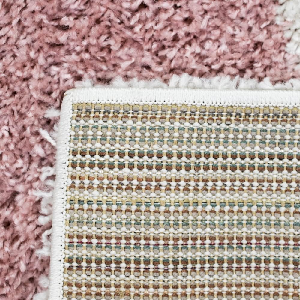 Teppich-Traum Schlafzimmer Designerteppich mit abstrakt-modernen Formen in schwarz rosa, Grösse 200