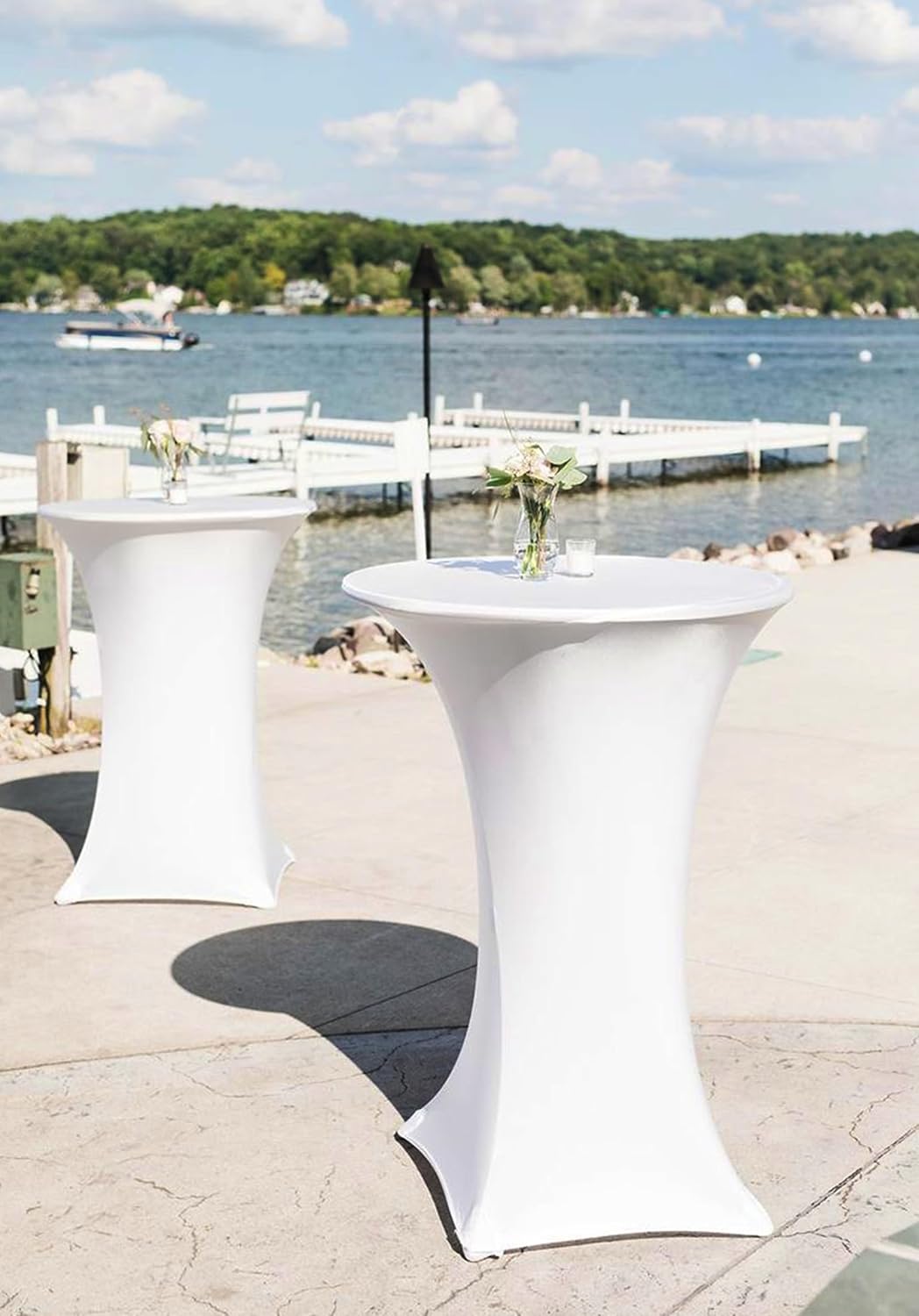 Showgeous 3 Packungen Stretch Stehtisch Husse für Bistrotisch Ø 80-85 cm Cocktail Tisch-Überzug Huss