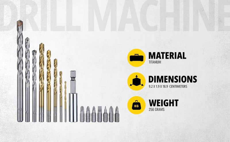 Stanley FatMax sta7221-xj Zubehör-Set Stanley 16 teilig Bohrer zum Bohren und Schrauben. 3 titan (5,
