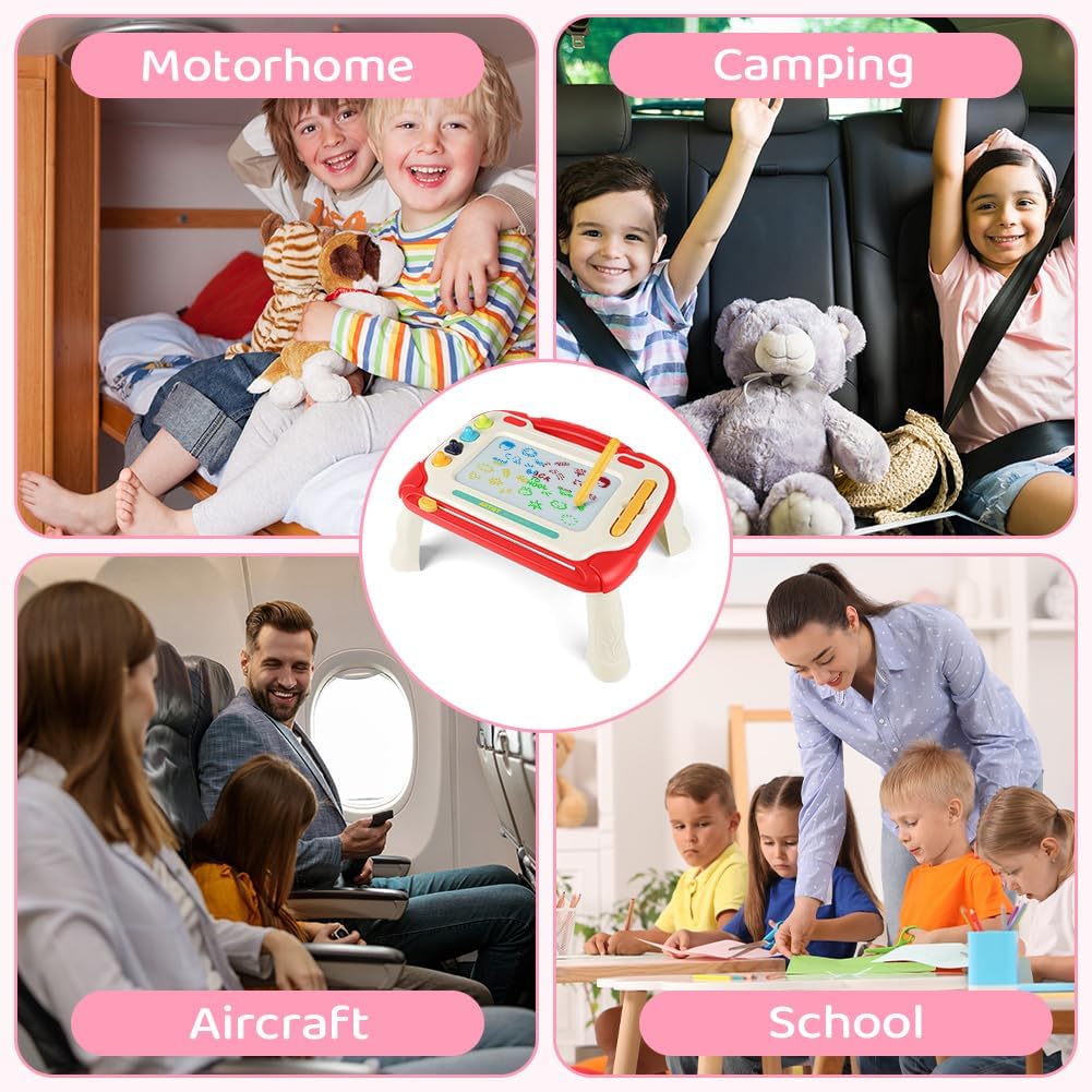 OFFCUP Magnetische Maltafel, Kinder Zaubertafel ab 3 Jahr Reisegrösse Magnetische Zeichenbrett Lerns