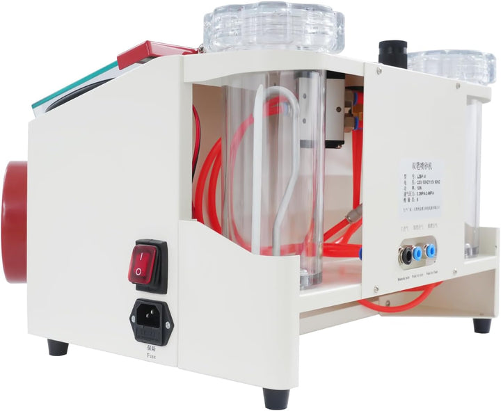 220V Sandstrahler, 50W Dental-Sandstrahlgeräte mit zwei Stiften und LED-Lichtleiste, Sandstrahlkabin
