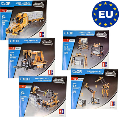 CaDA 10in1 Hafen-Set (Truck, Hänger, Gabelstapler, Lader, Kräne, Container UVM!), 634 Teile (kompati