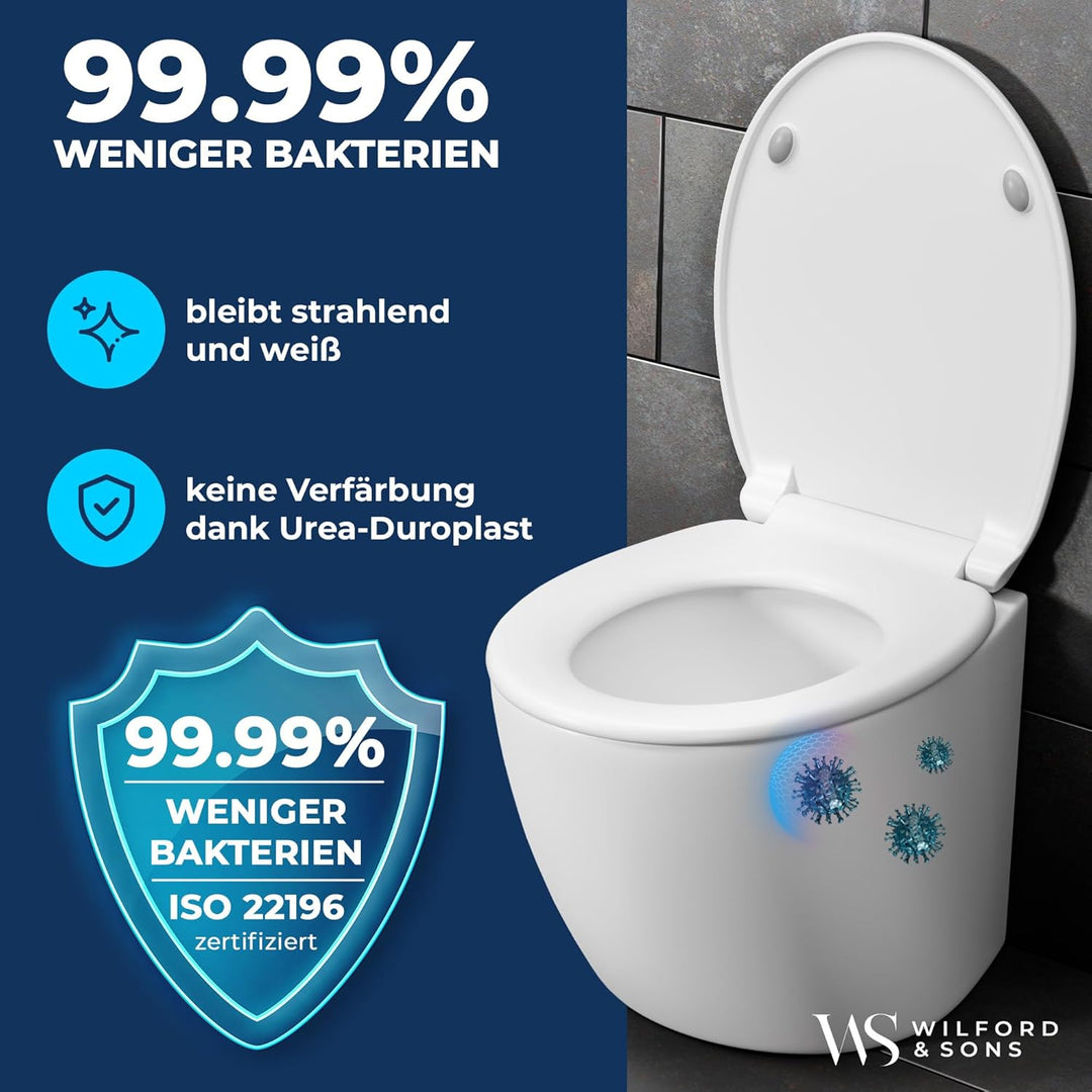 Cosondo PREMIUM Toilettendeckel - WC Sitz mit Absenkautomatik - Klodeckel O-Form weiss - Hochwertige