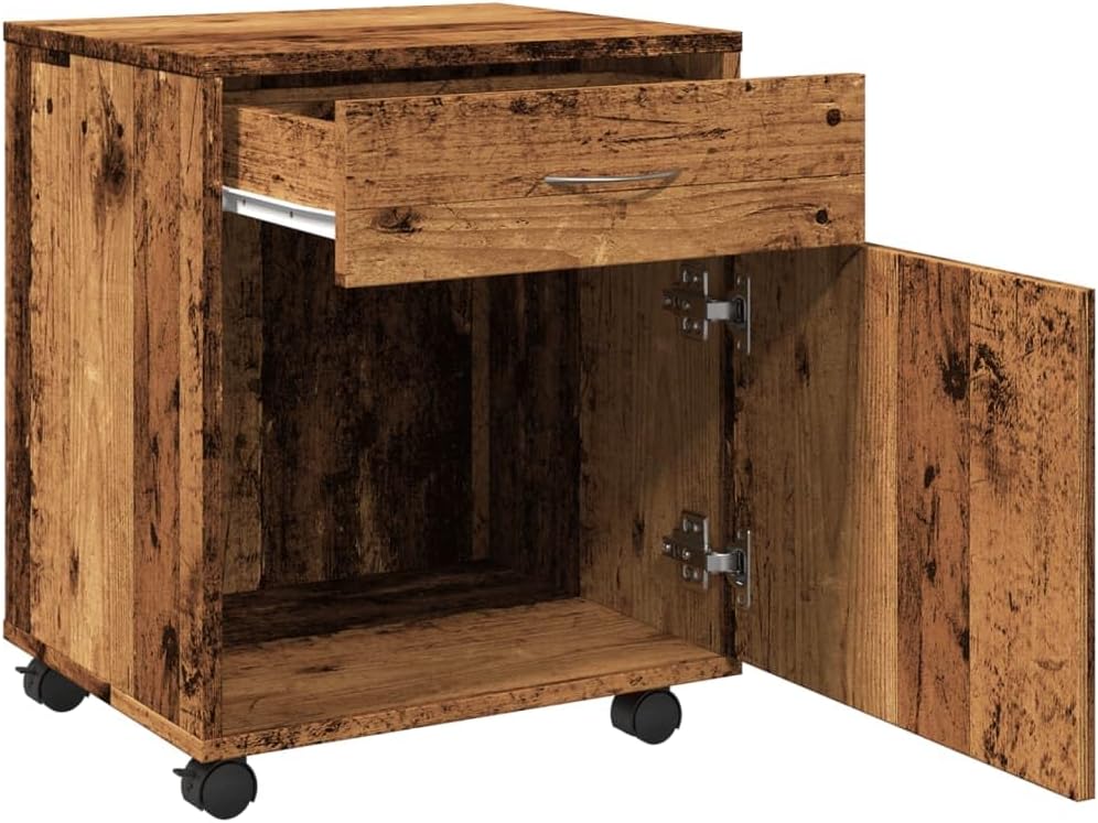 vidaXL Rollcontainer, Aktenschrank mit Stauraum, Rollschrank für Büro Arbeitszimmer, Bürocontainer B