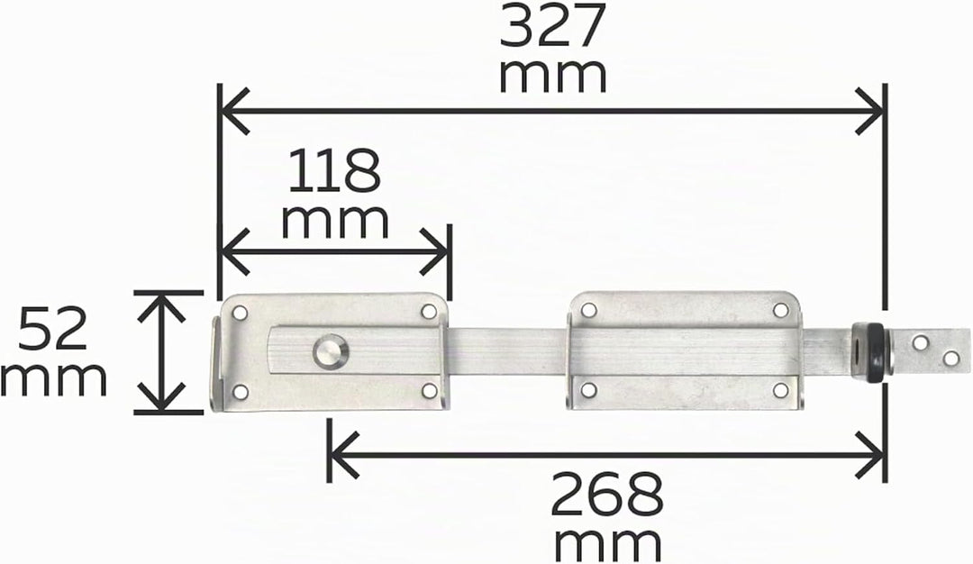 Alberts 326012 Doppeltorüberwurf | Edelstahl | 327 x 52 mm