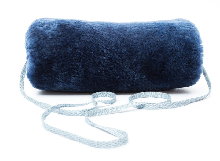 Reissner Lammfelle Engel warmer Lammfell Muff Handwärmer für Damen und Herren Blau, Blau