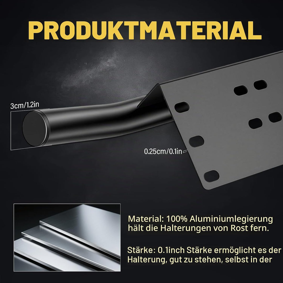 RIGIDON 23 Zoll Kfz kennzeichenhalterung, Aluminium rahmenlose schwarz plateholder - kennzeichenhalt