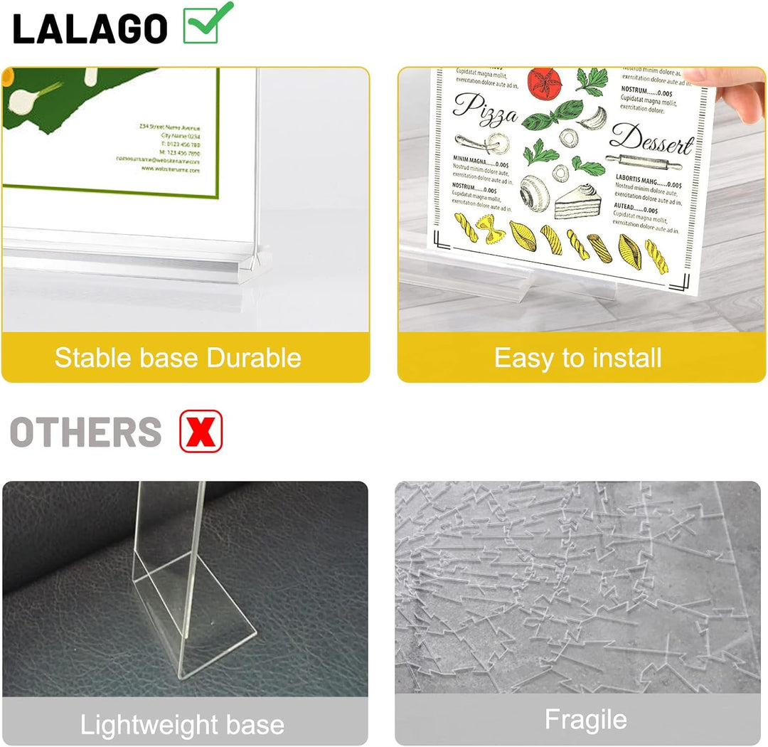 lalago 6 stück Tischaufsteller A5, Acryl Menükartenhalter Postkartenständer, Speisekarte Aufsteller