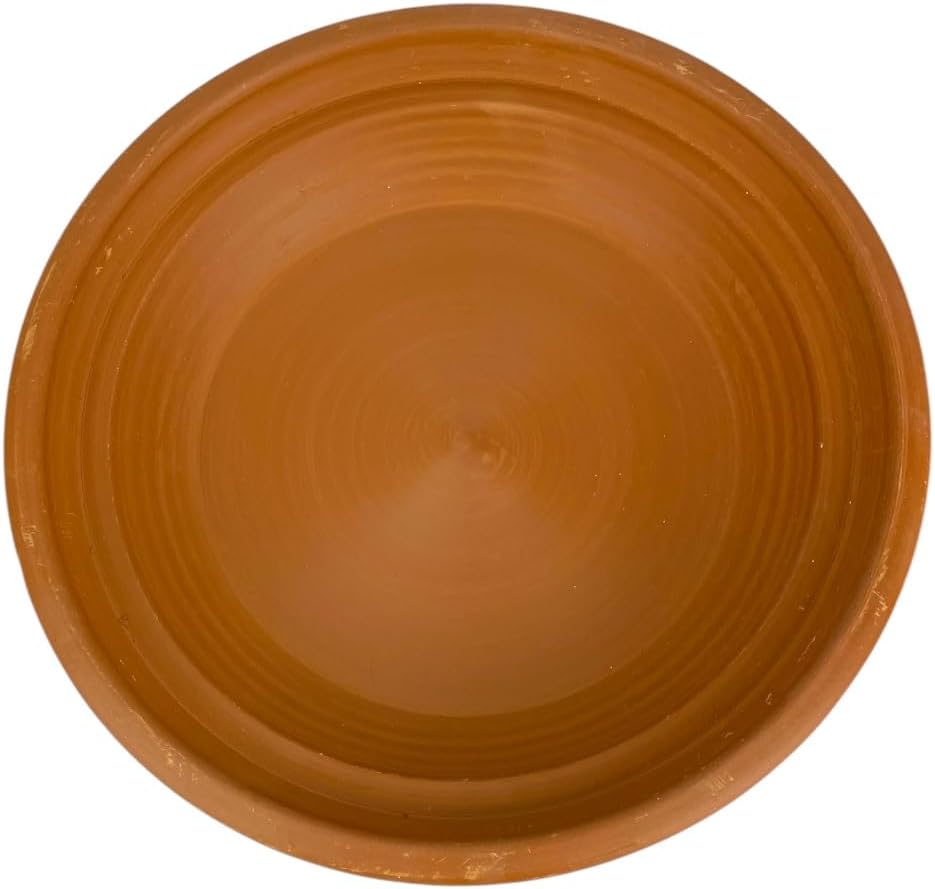 Marokkanische Tajine aus Terrakotta, Durchmesser 37 x 28 cm, handdekoriert, natürlich unglasiert, fü