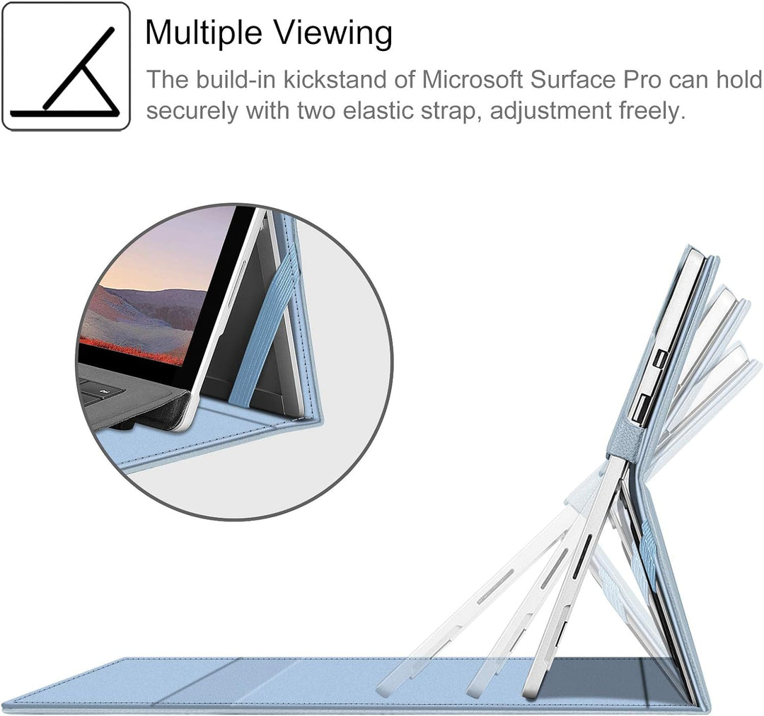 Fintie Hülle für Microsoft Surface Pro 7+ / 7/6 / 5/4 / 3 - Multi-Sichtwinkel Kunstleder Tasche Schu