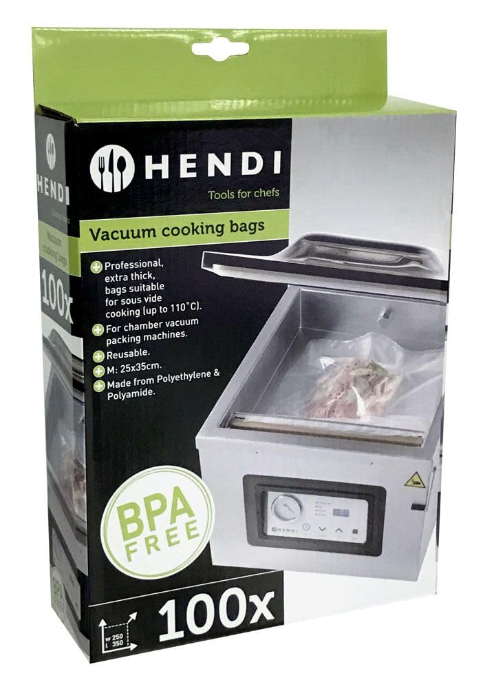 HENDI Vakuumbeutel, für Vakuum-Verpackungsmaschine, Vakuumiergerät, Kochbeutel, 75µm, -20°C bis +100