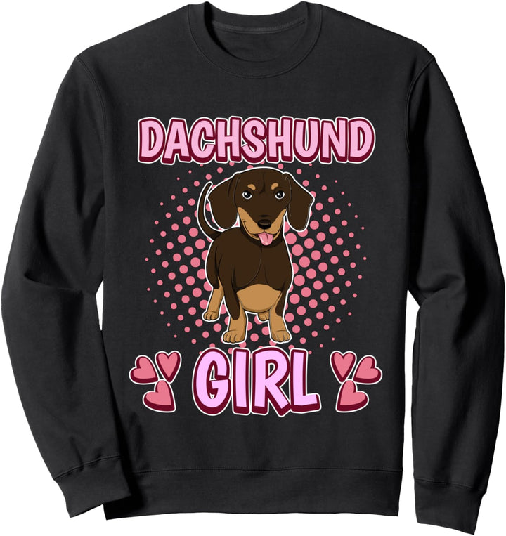 Damen Dachshund Girl Mädchen Dackel Sweatshirt