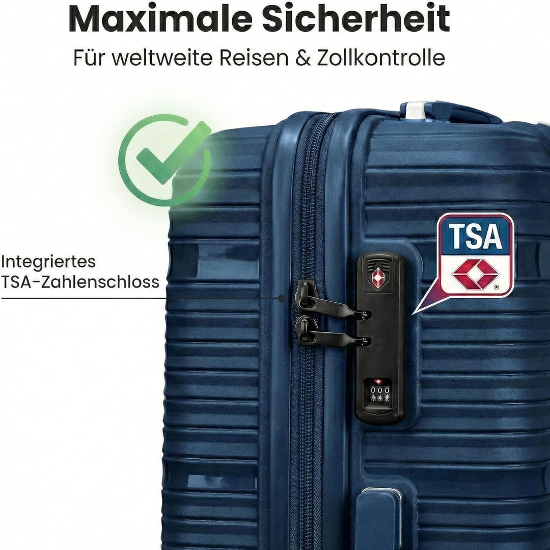 POSH Koffer Gross L 67x45x28 cm - 62L Hartschalenkoffer aus Polypropylen - Ultraleicht 3,2 kg Trolle